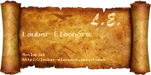 Lauber Eleonóra névjegykártya